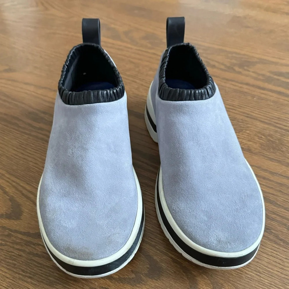 Stuart Weitzman 612 Dove Tail Blue Gray Suede leather sneakers Women’s size 8.5 - Picture 3 of 16